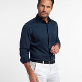 CMSK12150412 | Navy Cotton Knit Sport Shirt