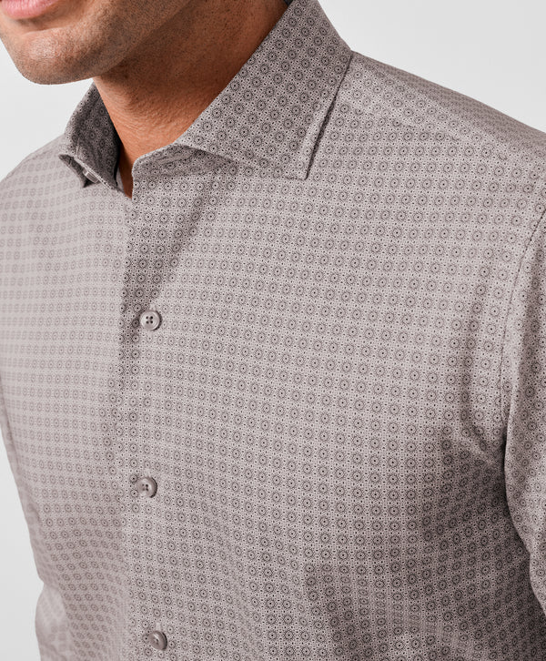 CMSW13607314 | Olive Geometric Sport Shirt