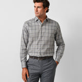 CMSW13832052 | Heather Gray Melange Check Sport Shirt