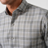 CMSW13832052 | Heather Gray Melange Check Sport Shirt