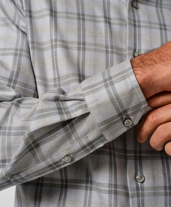 CMSW13832052 | Heather Gray Melange Check Sport Shirt