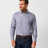 CBBD13831457 | Blue & Merlot Melange Check Sport Shirt