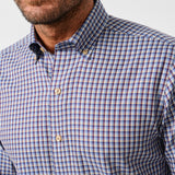 CBBD13831457 | Blue & Merlot Melange Check Sport Shirt