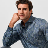 CMSW13501433 | Navy & Green Paisley Sport Shirt