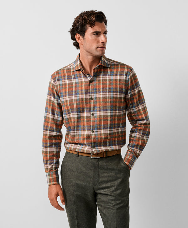CMSW13827851 | Spice & Multi Brushed Plaid Sport Shirt