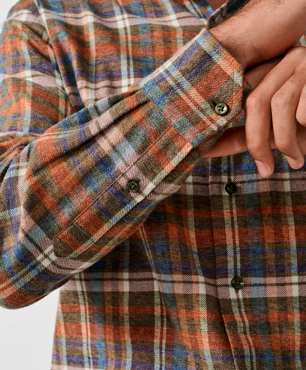 CMSW13827851 | Spice & Multi Brushed Plaid Sport Shirt