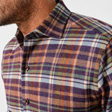 CMSW13827607 | Merlot & Multi Brushed Plaid Sport Shirt