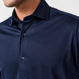 CMSK12150412 | Navy Cotton Knit Sport Shirt