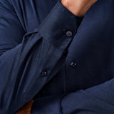 CMSK12150412 | Navy Cotton Knit Sport Shirt