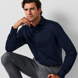 CMSK12150412 | Navy Cotton Knit Sport Shirt