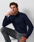 CMSK12150412 | Navy Cotton Knit Sport Shirt