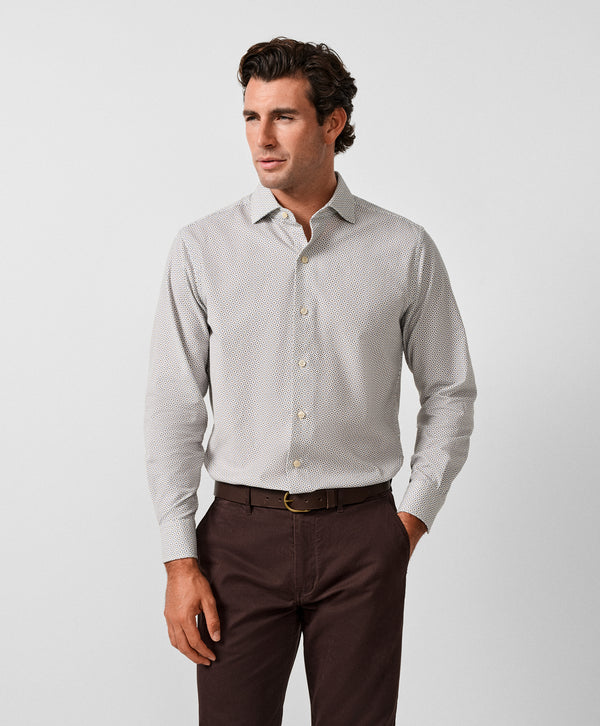 CMSW13608236 | Dune & Navy Geometric Corduroy Sport Shirt