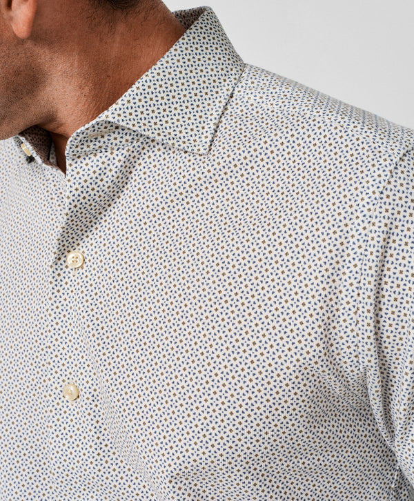 CMSW13608236 | Dune & Navy Geometric Corduroy Sport Shirt