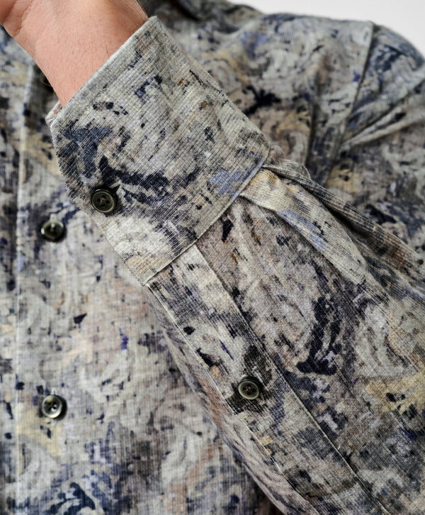 CMSW13402018 | Charcoal & Multi Botanical Corduroy Sport Shirt