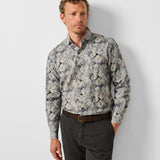 CMSW13402018 | Charcoal & Multi Botanical Corduroy Sport Shirt