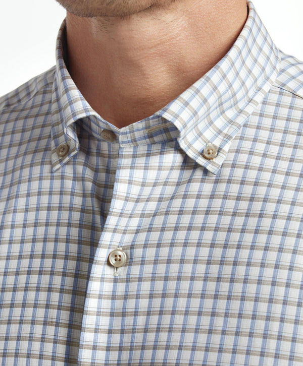 CBBD12831296 | Dune & Blue Twill Check Sport Shirt