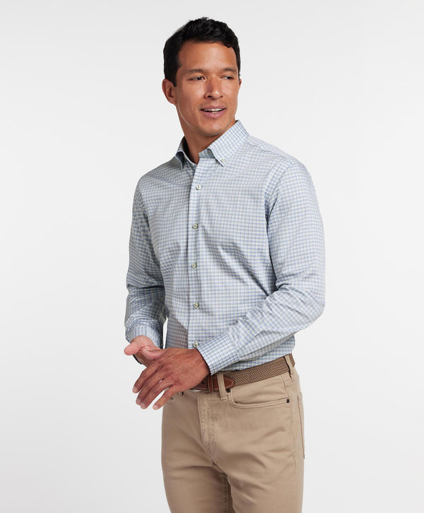 CBBD12833337 | Sage & Blue Twill Check Sport Shirt