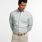 CBBD12955335 | Sage Linen Stripe Sport Shirt