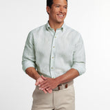 CBBD12955335 | Sage Linen Stripe Sport Shirt