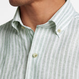 CBBD12955335 | Sage Linen Stripe Sport Shirt