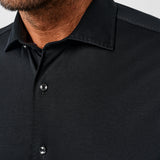 CMSK12150002 | Black Solid Knit Sport Shirt