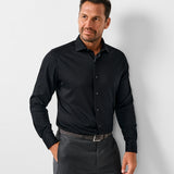 CMSK12150002 | Black Solid Knit Sport Shirt