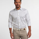 CBSM12215121 | White & Sand Neat Print Sport Shirt