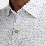 CBSM12215121 | White & Sand Neat Print Sport Shirt
