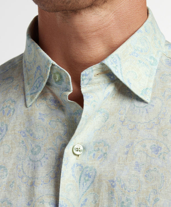 CBSM12500298 | Dune & Multi Paisley Linen Blend Sport Shirt