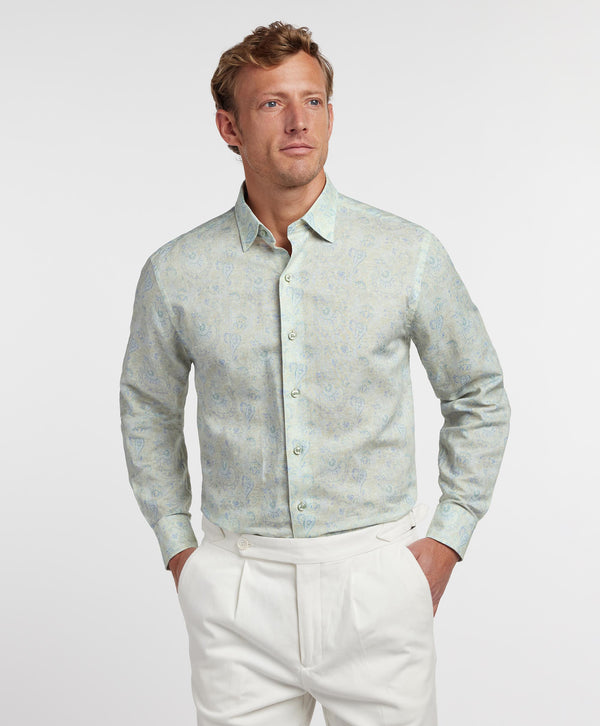 CBSM12500298 | Dune & Multi Paisley Linen Blend Sport Shirt