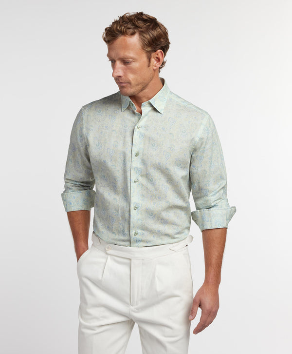 CBSM12500298 | Dune & Multi Paisley Linen Blend Sport Shirt