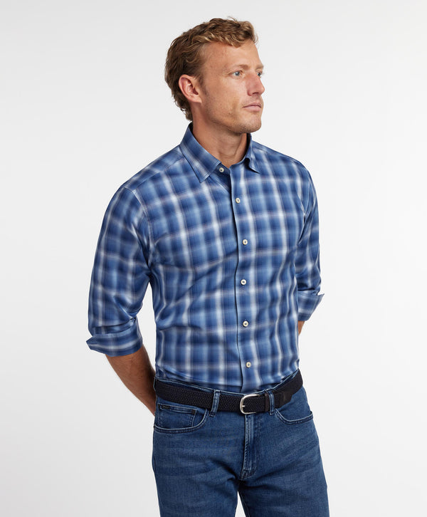 CHBD12824474 | Navy Twill Check Sport Shirt
