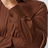 CMSK13105807 | Rust Solid Texture Knit Sport Shirt
