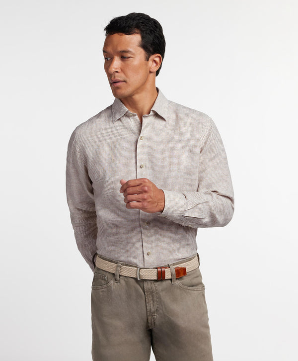 CHBD12825124 | White & Dune Linen Check Sport Shirt