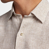 CHBD12825124 | White & Dune Linen Check Sport Shirt
