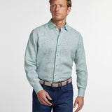 CHBD12825132 | Green Linen Check Sport Shirt