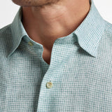 CHBD12825132 | Green Linen Check Sport Shirt