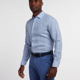 CHBD12825155 | Navy Linen Check Sport Shirt