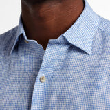 CHBD12825155 | Navy Linen Check Sport Shirt