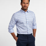 CHBD12829467 | Blue & Pink Twill Check Sport Shirt