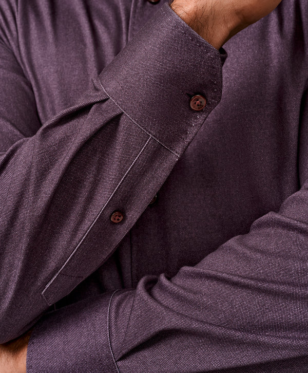 CMSK13105606 | Cabernet Solid Texture Knit Sport Shirt