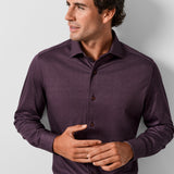 CMSK13105606 | Cabernet Solid Texture Knit Sport Shirt