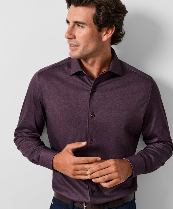 CMSK13105606 | Cabernet Solid Texture Knit Sport Shirt