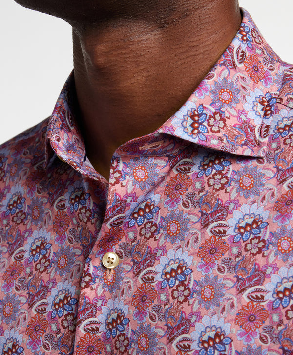 CMSW12402656 | Pink Floral Print Sport Shirt
