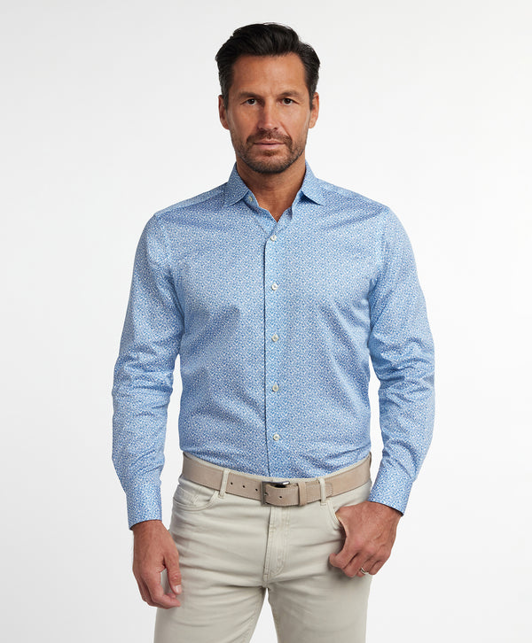 CMSW12503135 | Blue Micro Paisley Sport Shirt