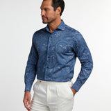 CMSW12504412 | Navy Paisley Print Sport Shirt