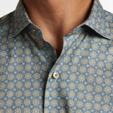 CMSW12603478 | Blue & Dune Geometric Print Sport Shirt