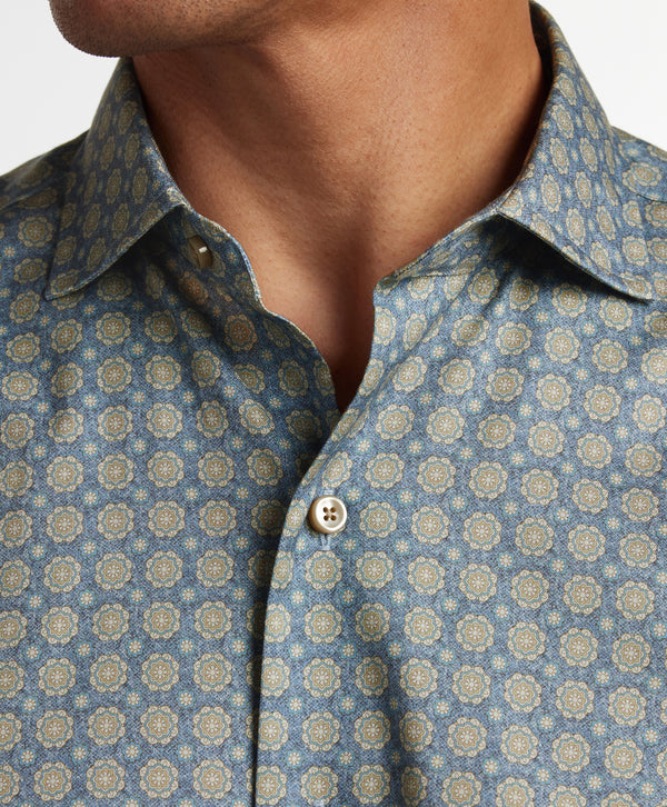 CMSW12603478 | Blue & Dune Geometric Print Sport Shirt