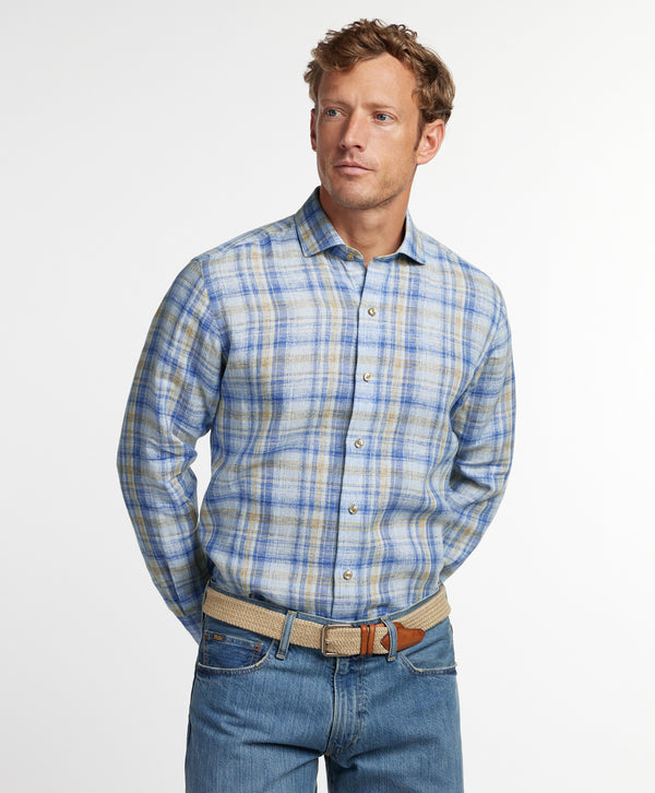 CMSW12826478 | Blue & Dune Linen Check Sport Shirt