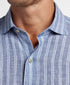 CMSW12953450 | Navy Linen Stripe Sport Shirt